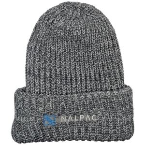Heather Gray Chunky Knit Beanie with Ribbed Cuff